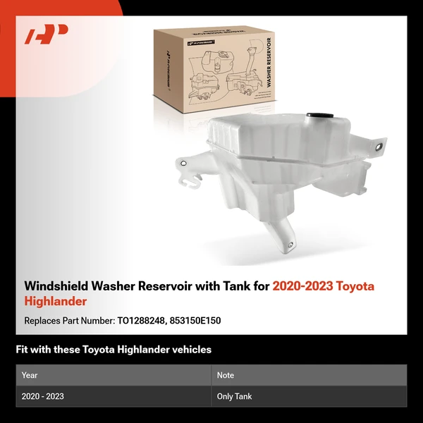 Windshield Washer Reservoir with Tank for 2020-2023 Toyota Highlander