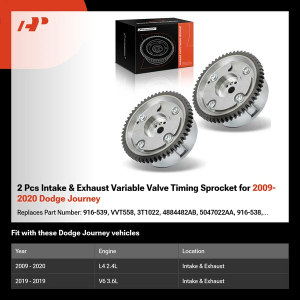 2 Pcs Intake & Exhaust Variable Valve Timing Sprocket for 2009-2020 Dodge Journey