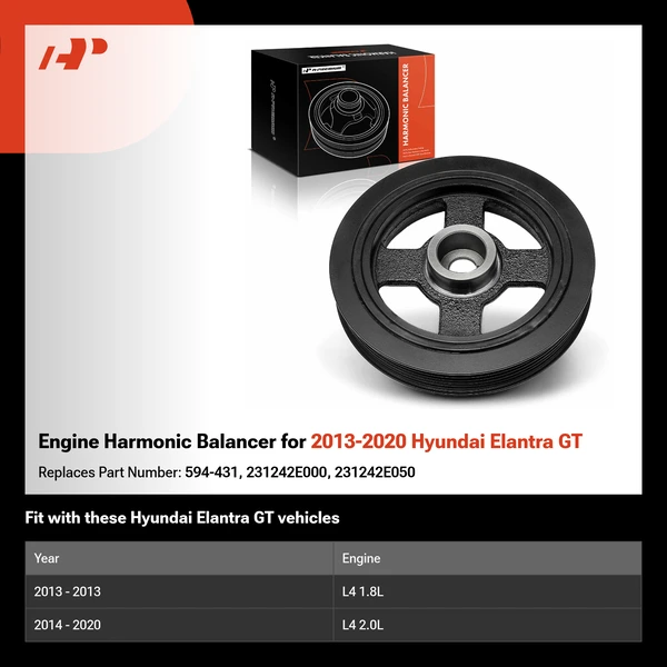 Engine Harmonic Balancer for 2013-2020 Hyundai Elantra GT