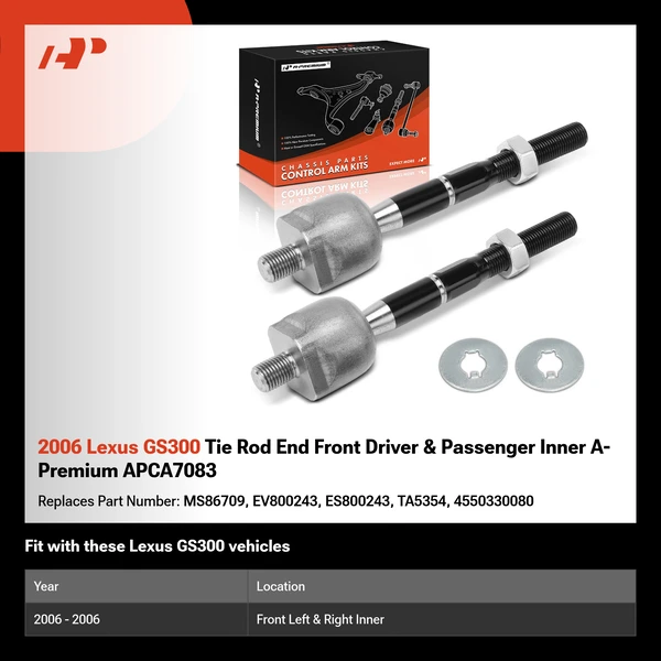 2006 Lexus GS300 Tie Rod End Front Driver & Passenger Inner A-Premium APCA7083