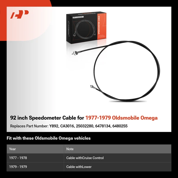 92 inch Speedometer Cable for 1977-1979 Oldsmobile Omega