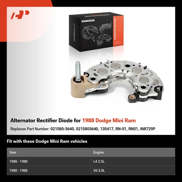 Alternator Rectifier Diode for 1988 Dodge Mini Ram