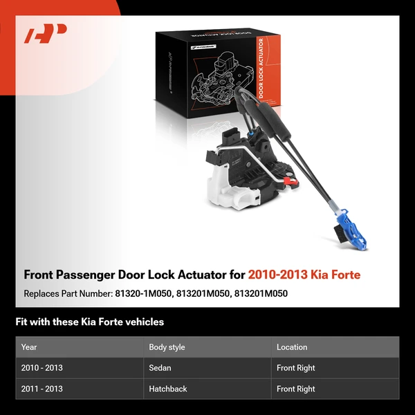 Front Passenger Door Lock Actuator for 2010-2013 Kia Forte