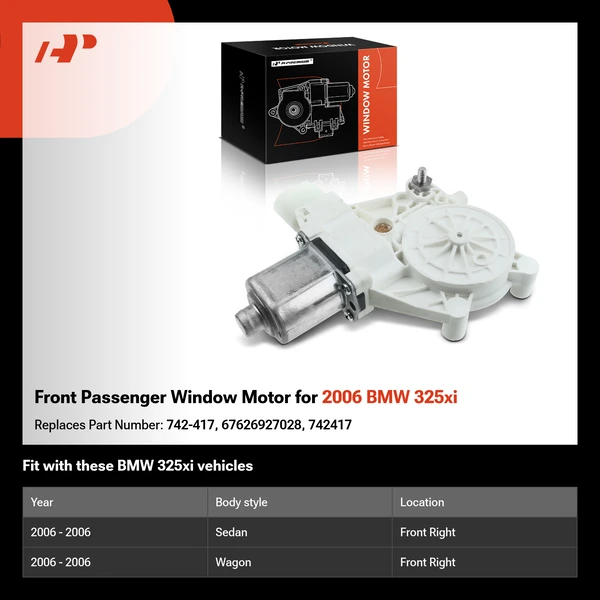 Front Passenger Window Motor for 2006 BMW 325xi