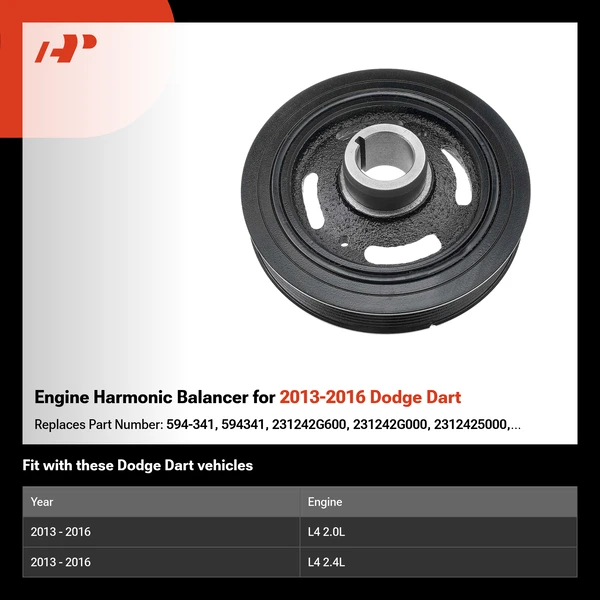 Engine Harmonic Balancer for 2013-2016 Dodge Dart