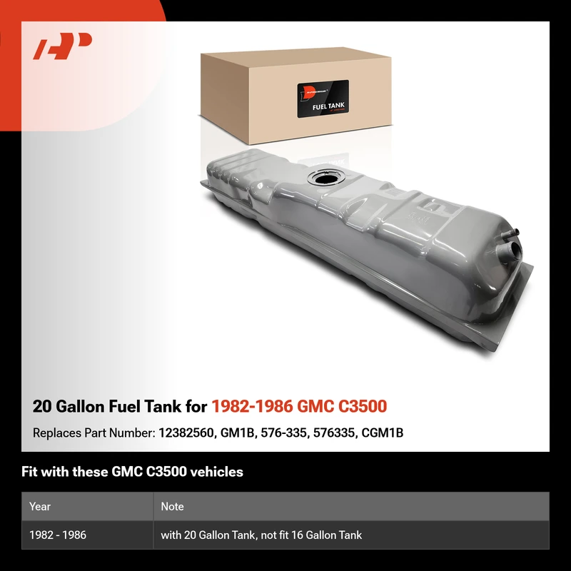 20 Gallon Fuel Tank for 1982-1986 GMC C3500