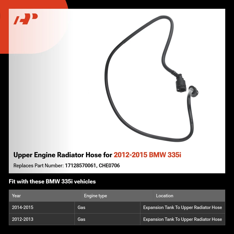 Upper Engine Radiator Hose for 2012-2015 BMW 335i