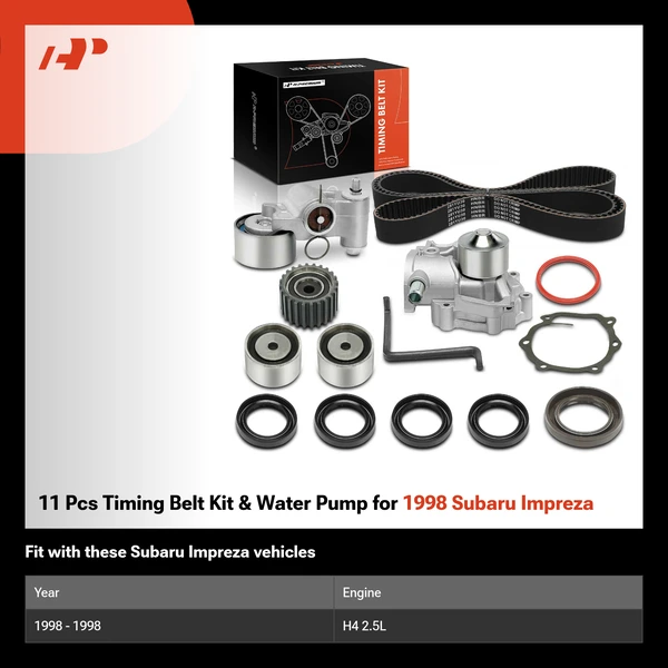 11 Pcs Timing Belt Kit & Water Pump for 1998 Subaru Impreza