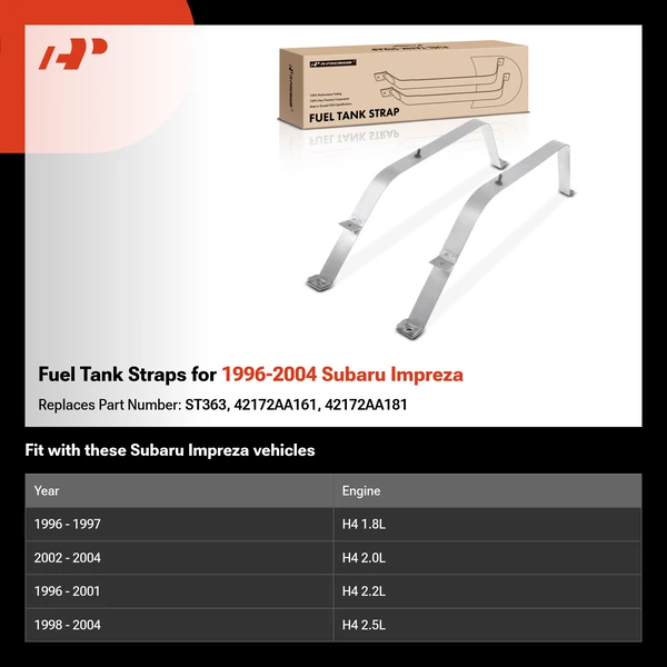 Fuel Tank Straps for 1996-2004 Subaru Impreza