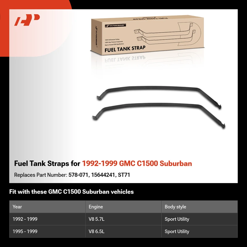 Fuel Tank Straps for 1992-1999 GMC C1500 Suburban