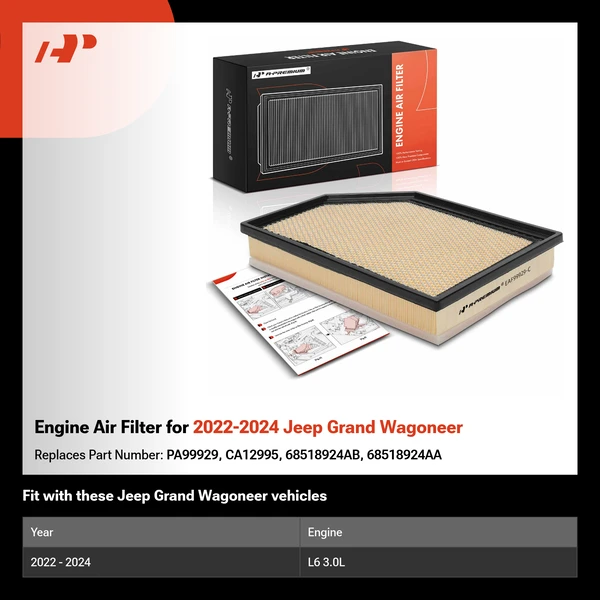 Engine Air Filter for 2022-2024 Jeep Grand Wagoneer