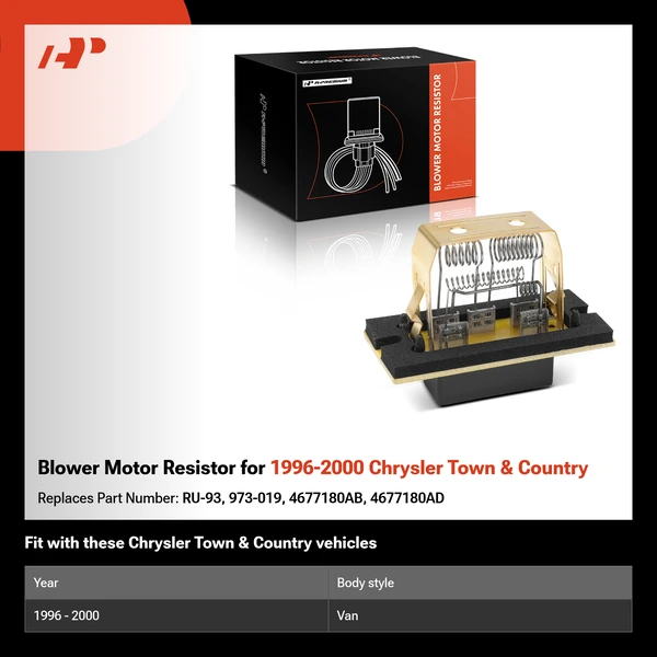 Blower Motor Resistor for 1996-2000 Chrysler Town & Country