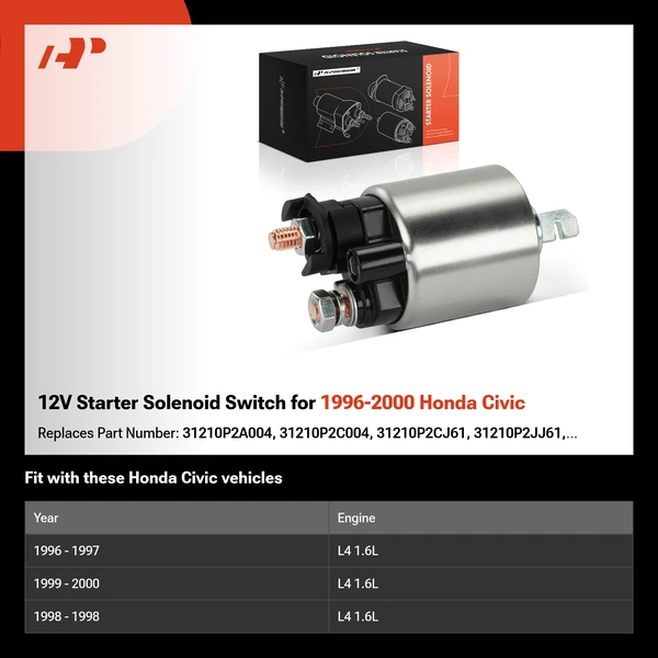 12V Starter Solenoid Switch for 1996-2000 Honda Civic