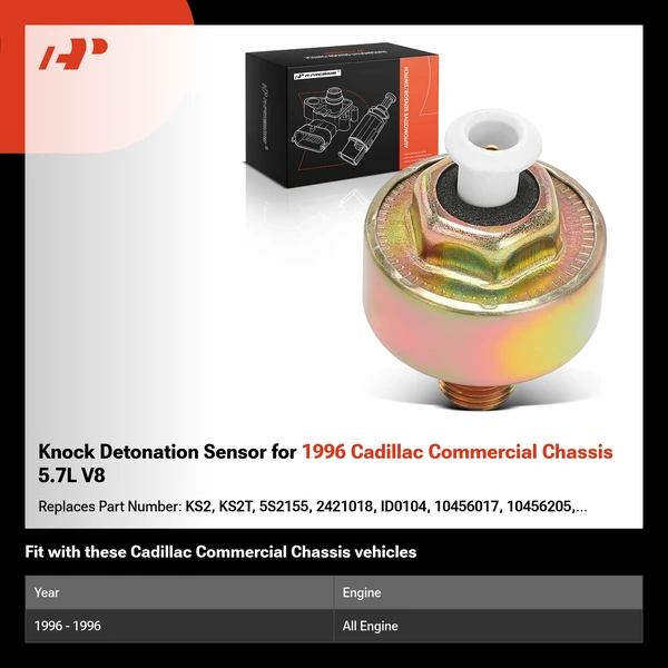 Knock Detonation Sensor for 1996 Cadillac Commercial Chassis 5.7L V8