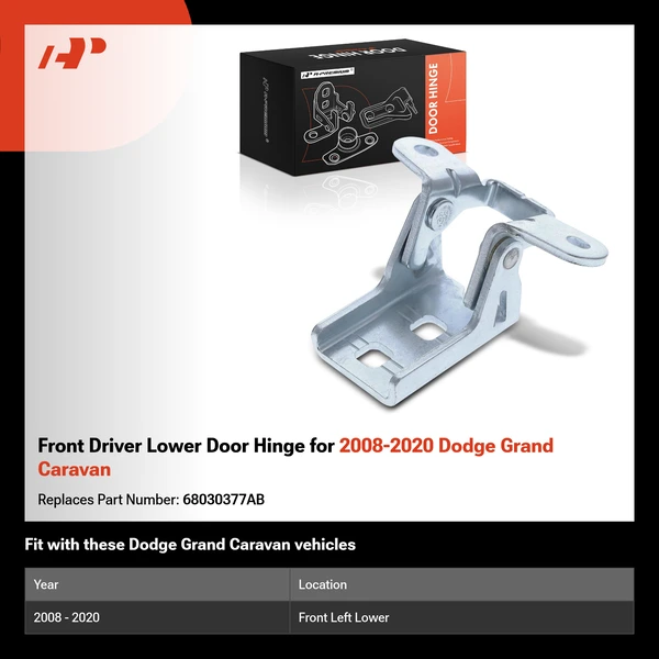 Front Driver Lower Door Hinge for 2008-2020 Dodge Grand Caravan