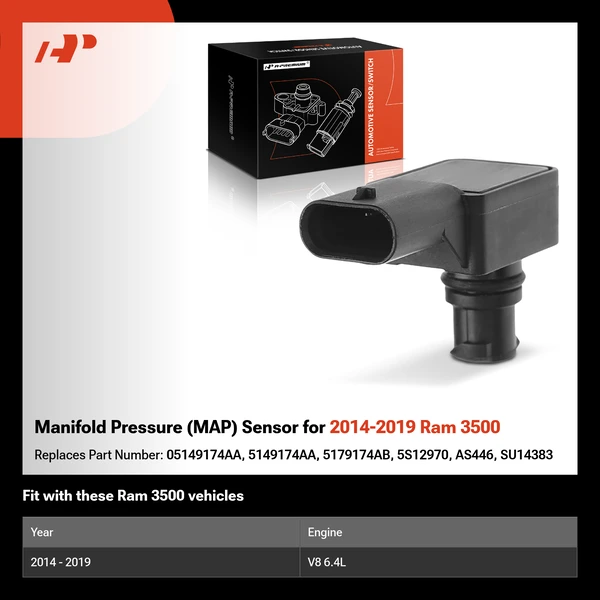 Manifold Pressure (MAP) Sensor for 2014-2019 Ram 3500