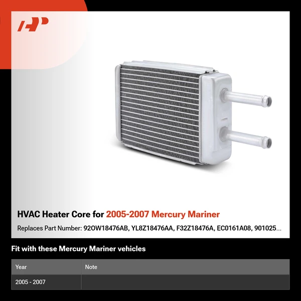 HVAC Heater Core for 2005-2007 Mercury Mariner