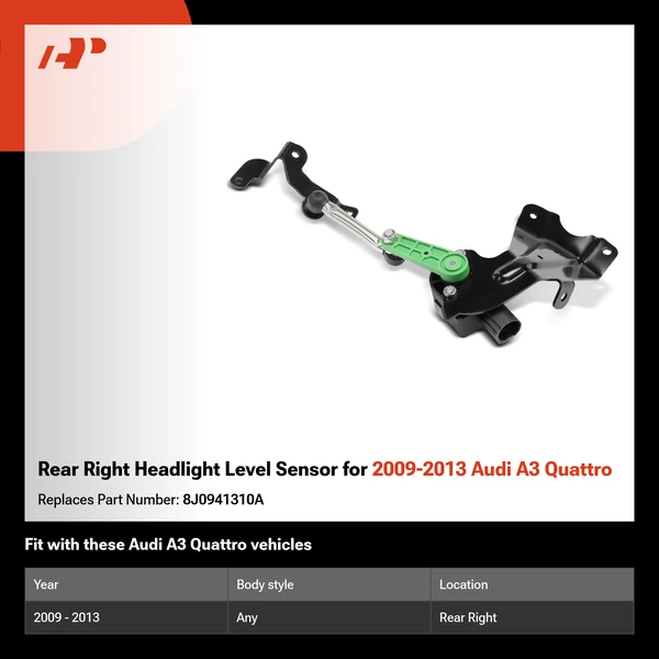 Rear Right Headlight Level Sensor for 2009-2013 Audi A3 Quattro