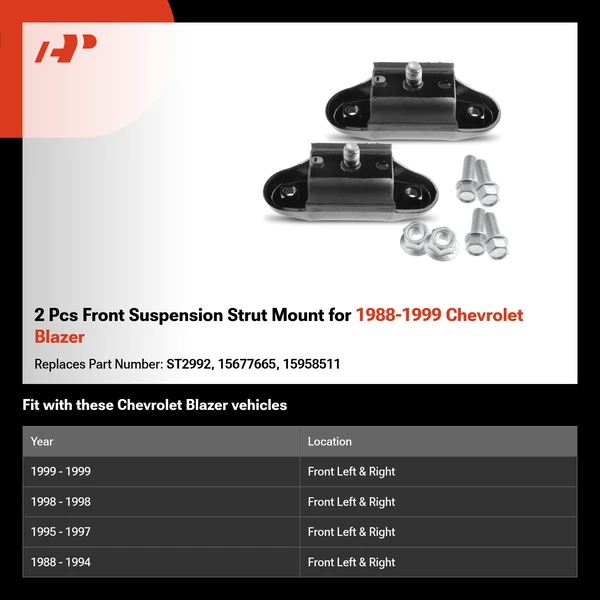 2 Pcs Front Suspension Strut Mount for 1988-1999 Chevrolet Blazer