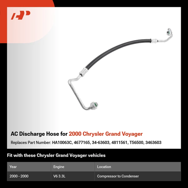 AC Discharge Hose for 2000 Chrysler Grand Voyager