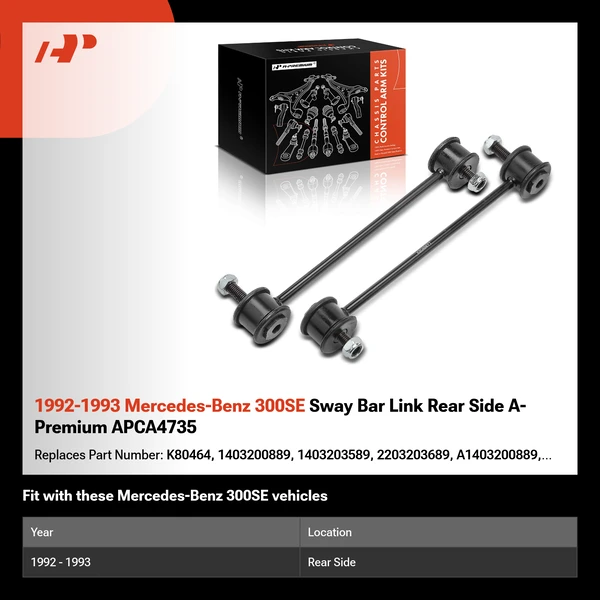 1992-1993 Mercedes-Benz 300SE Sway Bar Link Rear Side A-Premium APCA4735