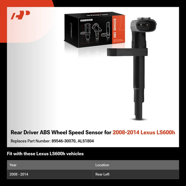 Rear Driver ABS Wheel Speed Sensor for 2008-2014 Lexus LS600h