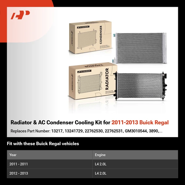 Radiator & AC Condenser Cooling Kit for 2011-2013 Buick Regal