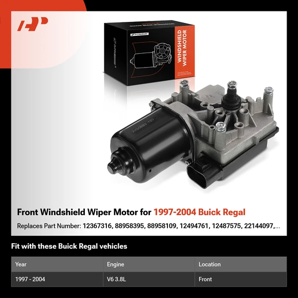 Front Windshield Wiper Motor for 1997-2004 Buick Regal