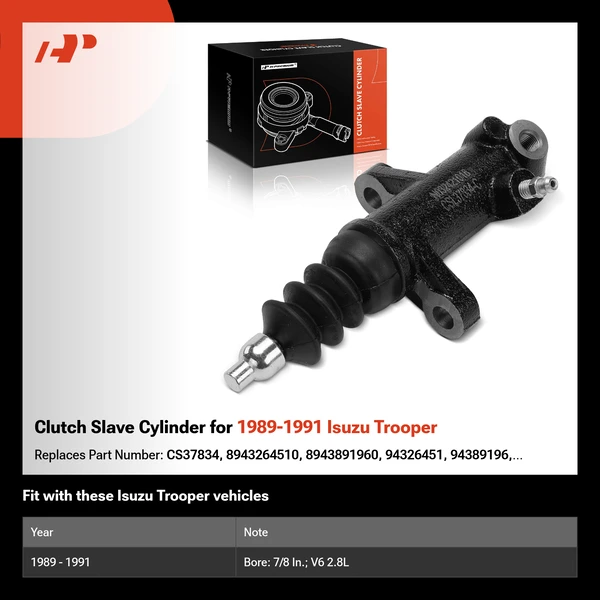 Clutch Slave Cylinder for 1989-1991 Isuzu Trooper