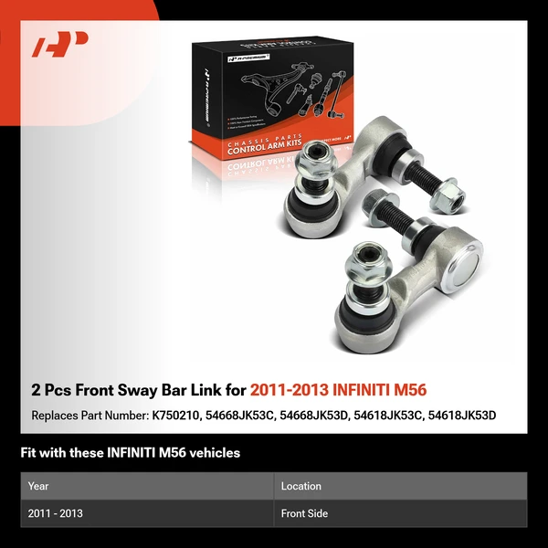 2 Pcs Front Sway Bar Link for 2011-2013 INFINITI M56