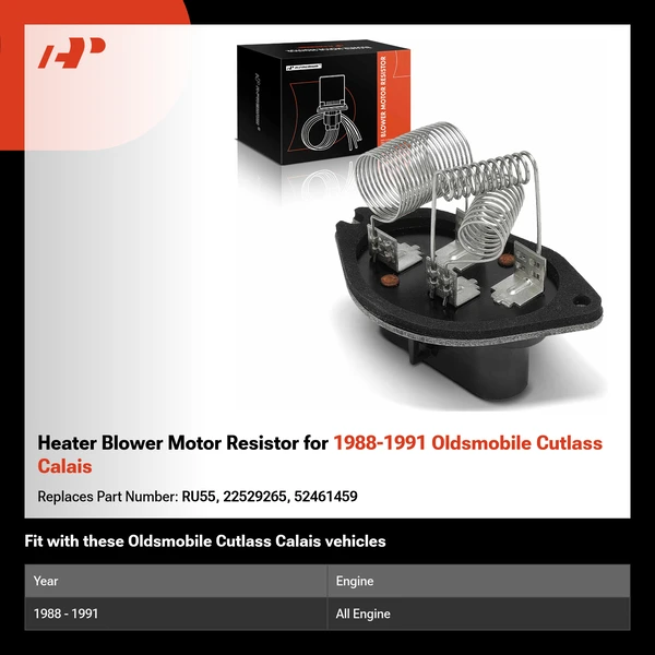 Heater Blower Motor Resistor for 1988-1991 Oldsmobile Cutlass Calais