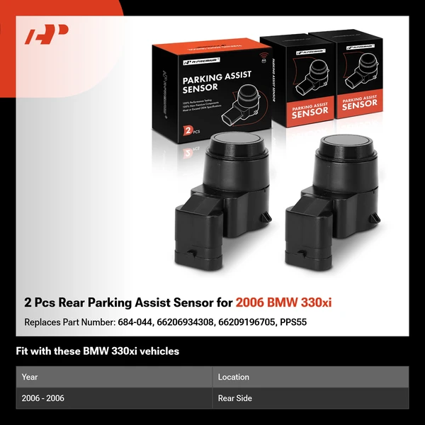 2 Pcs Rear Parking Assist Sensor for 2006 BMW 330xi