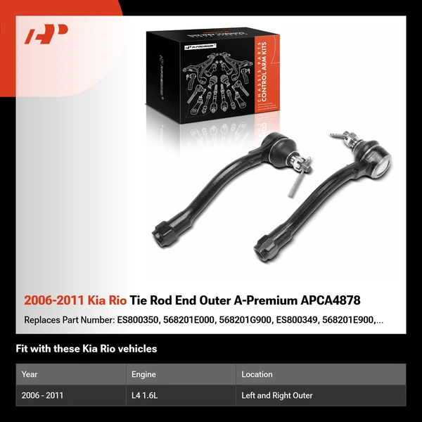 2006-2011 Kia Rio Tie Rod End Outer A-Premium APCA4878