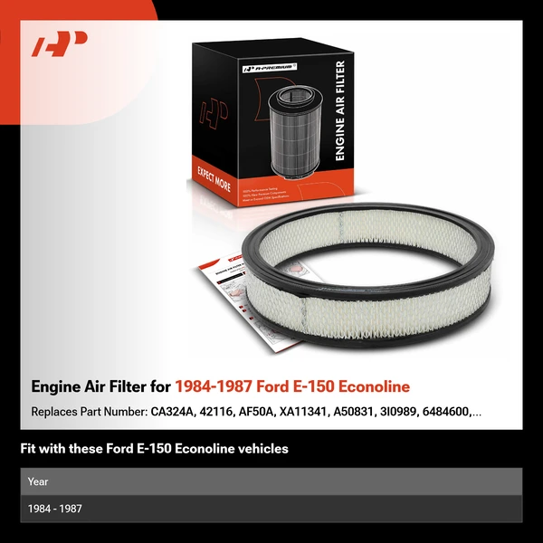 Engine Air Filter for 1984-1987 Ford E-150 Econoline