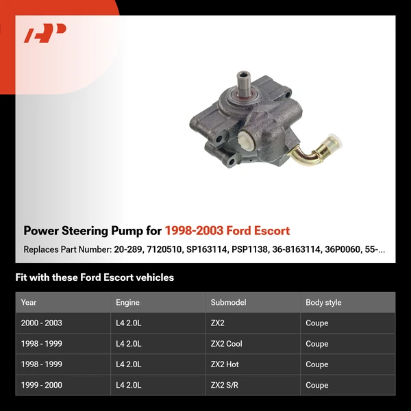 Power Steering Pump for 1998-2003 Ford Escort