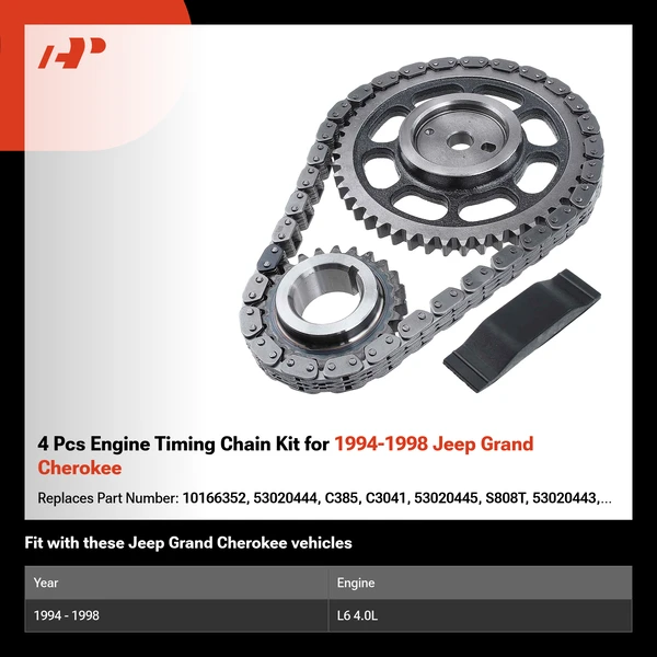4 Pcs Engine Timing Chain Kit for 1994-1998 Jeep Grand Cherokee