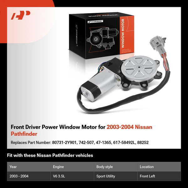 Front Driver Power Window Motor for 2003-2004 Nissan Pathfinder