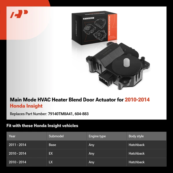 Main Mode HVAC Heater Blend Door Actuator for 2010-2014 Honda Insight