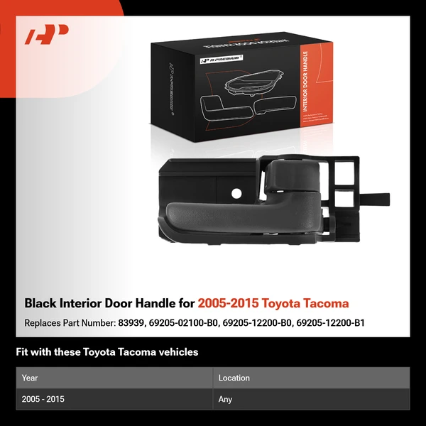 Black Interior Door Handle for 2005-2015 Toyota Tacoma