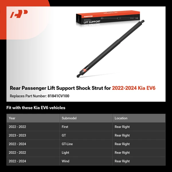 Rear Passenger Lift Support Shock Strut for 2022-2024 Kia EV6