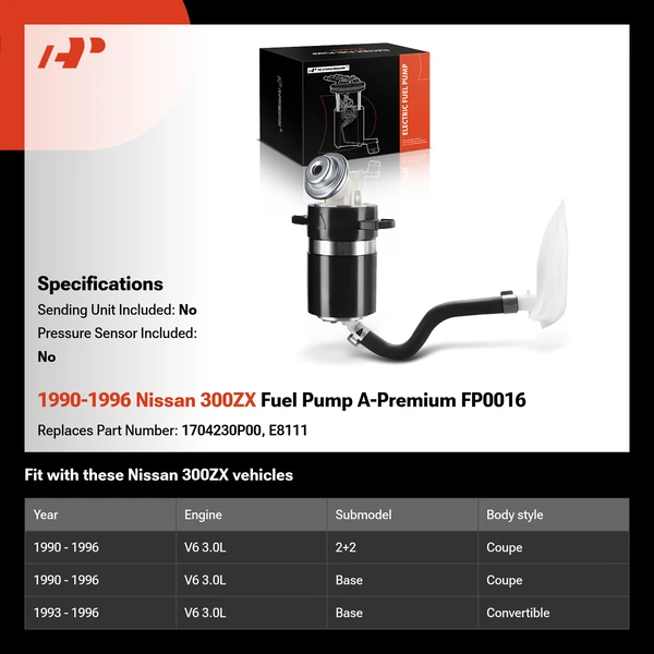 1990-1996 Nissan 300ZX Fuel Pump A-Premium FP0016
