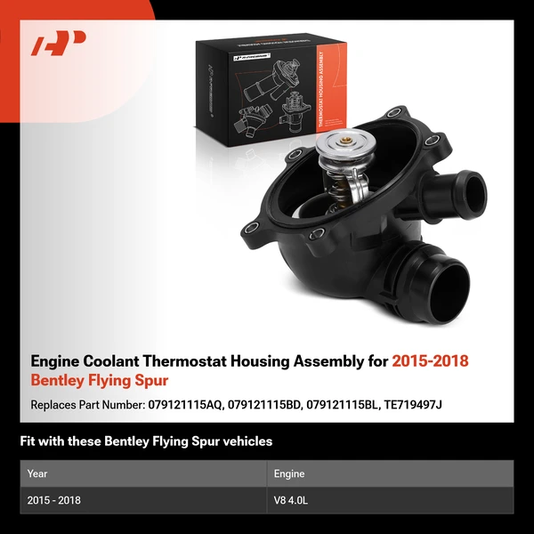 Engine Coolant Thermostat Housing Assembly for 2015-2018 Bentley Flying Spur
