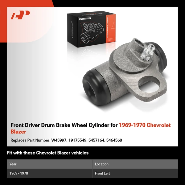 Front Driver Drum Brake Wheel Cylinder for 1969-1970 Chevrolet Blazer