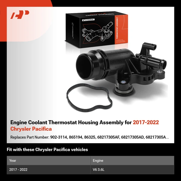 Engine Coolant Thermostat Housing Assembly for 2017-2022 Chrysler Pacifica