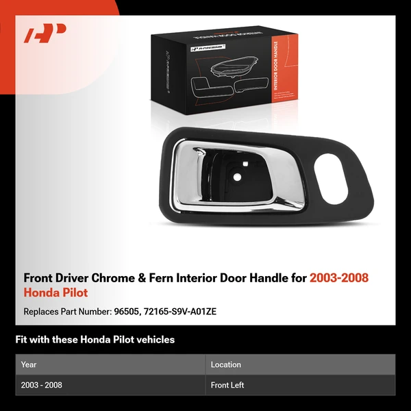 Front Driver Chrome & Fern Interior Door Handle for 2003-2008 Honda Pilot