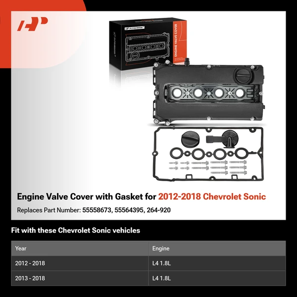 Engine Valve Cover with Gasket for 2012-2018 Chevrolet Sonic