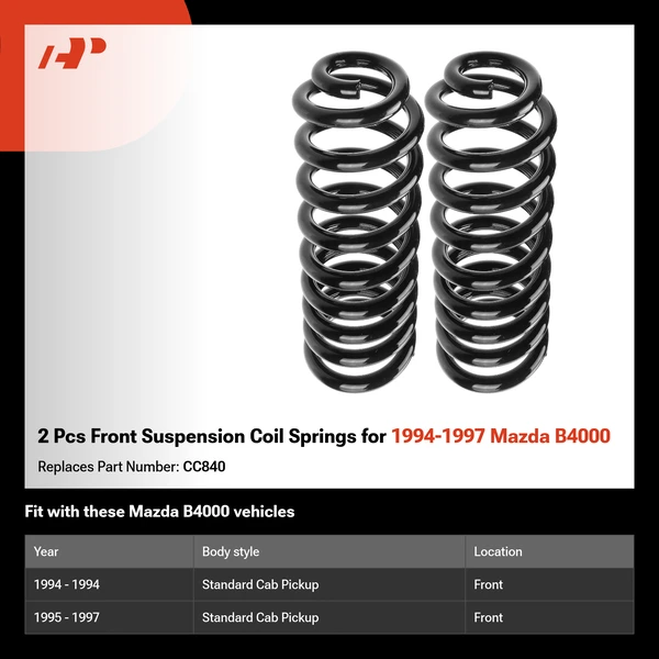 2 Pcs Front Suspension Coil Springs for 1994-1997 Mazda B4000