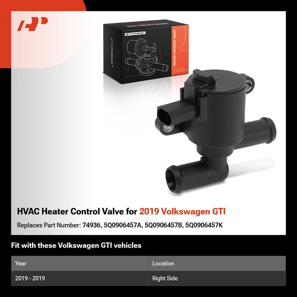 HVAC Heater Control Valve for 2019 Volkswagen GTI