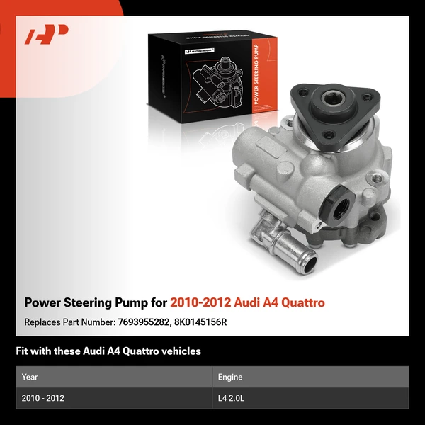 Power Steering Pump for 2010-2012 Audi A4 Quattro