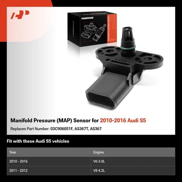 Manifold Pressure (MAP) Sensor for 2010-2016 Audi S5